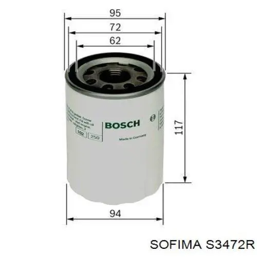 Фільтр масляний Sofima S3472R