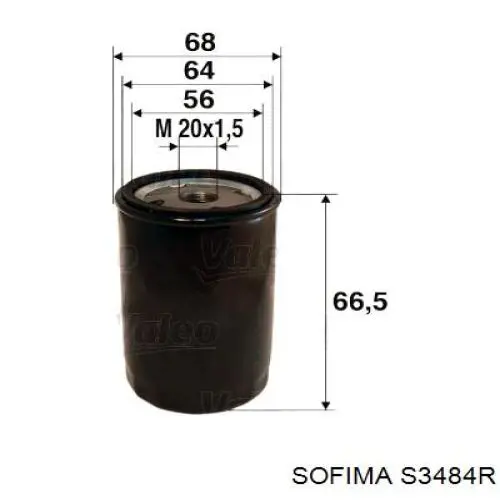 Масляний фільтр двигуна Sofima S3484R ціна, від 5.03 USD
