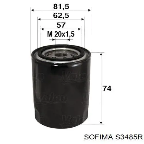 Фільтр масляний S3485R Sofima