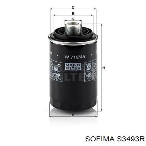 Масляний фільтр S3493R Sofima