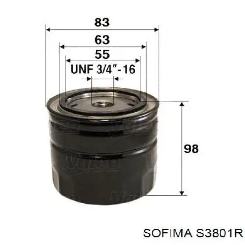 S3801R Sofima фільтр масляний