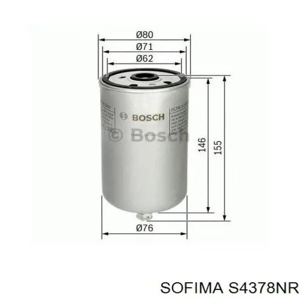Паливний фільтр S4378NR Sofima