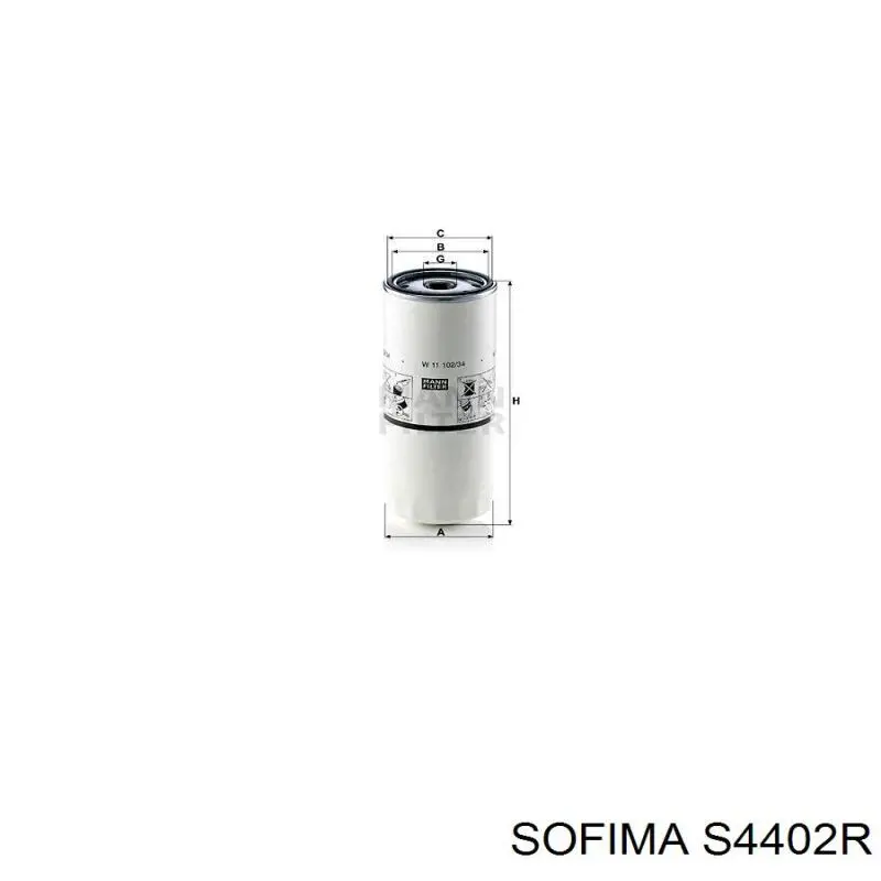 S4402R Sofima фільтр масляний
