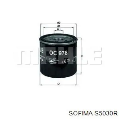 Масляний фільтр S5030R Sofima