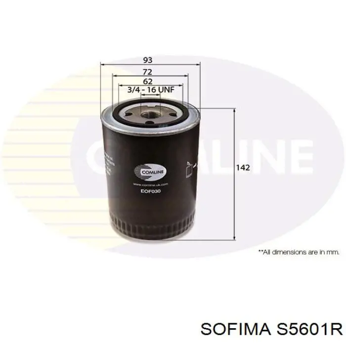 Фільтр масляний Sofima S5601R