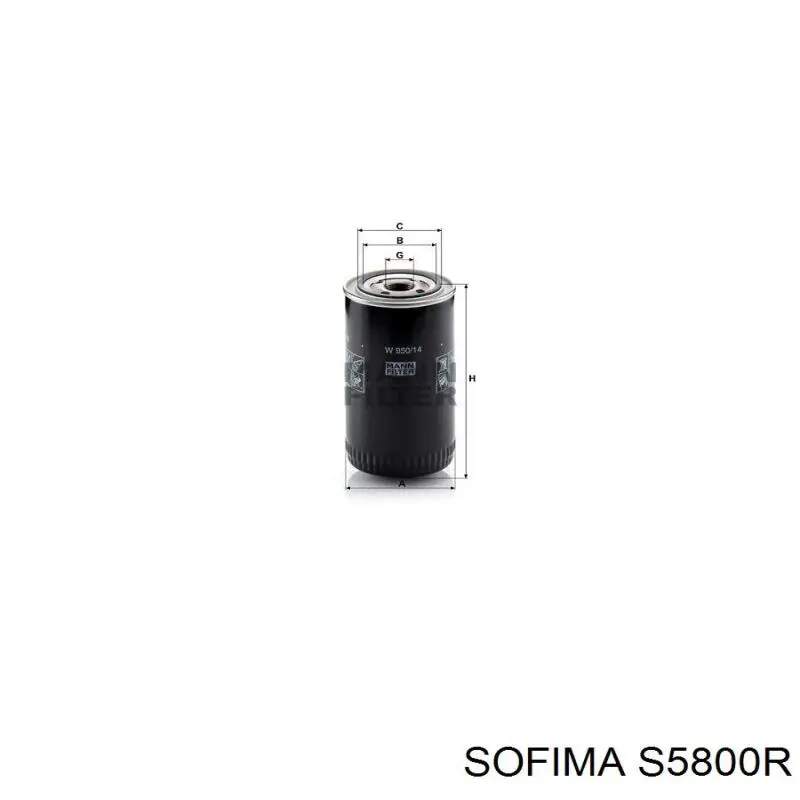 Масляний фільтр S5800R Sofima