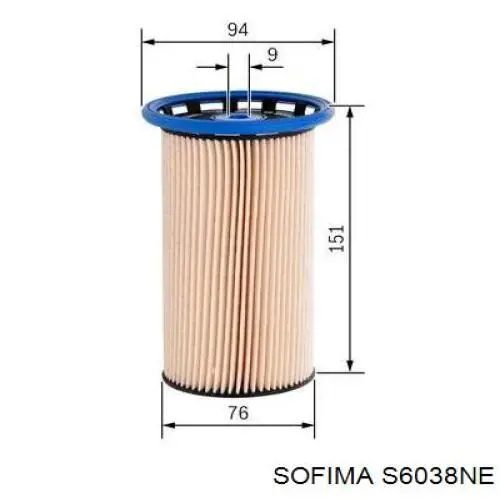 S6038NE Sofima фільтр паливний