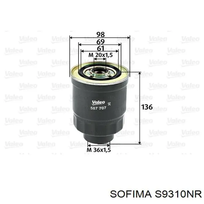 S9310NR Sofima фільтр паливний