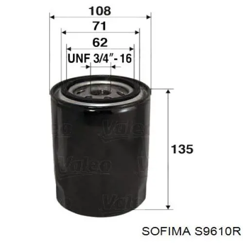 Фільтр масляний S9610R Sofima