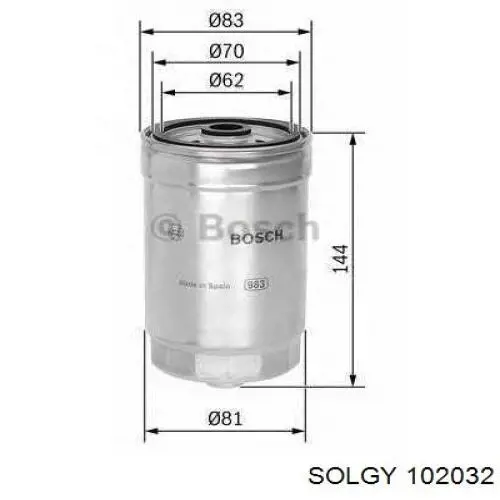 Фільтр паливний 102032 Solgy