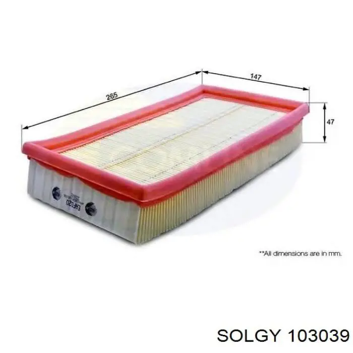 103039 Solgy Повітряний фільтр двигуна