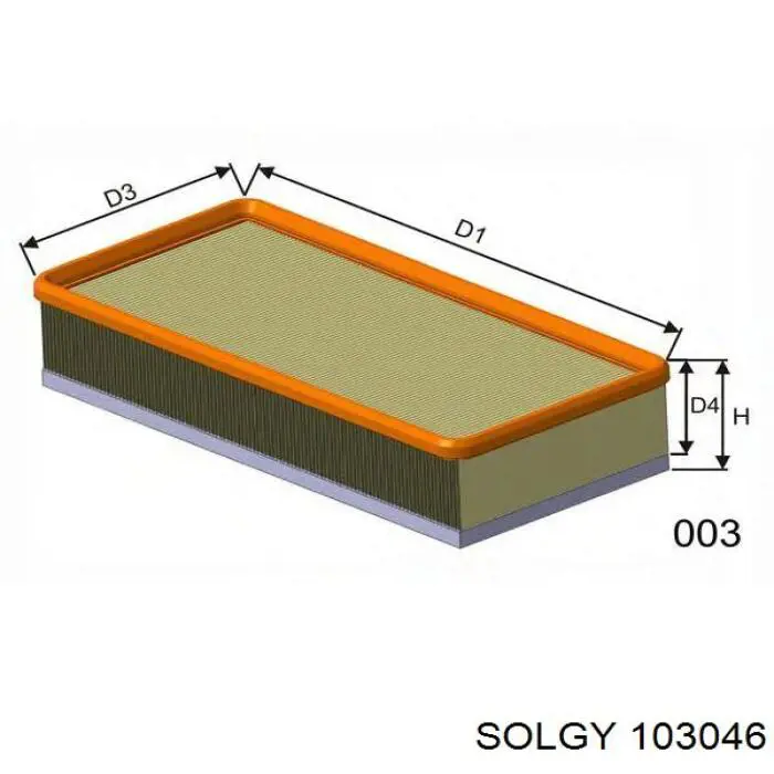 103046 Solgy Повітряний фільтр двигуна