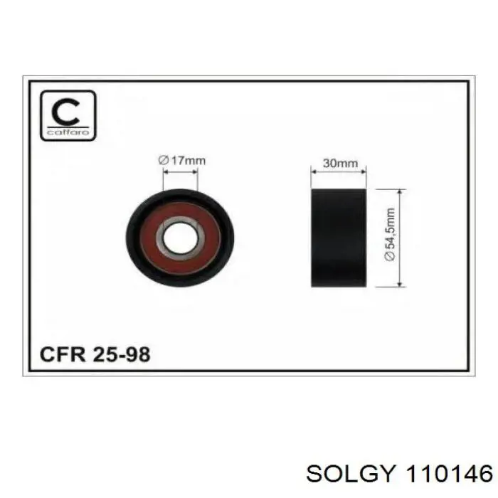 Купити 110146 Solgy Ролик приводного ременя, паразитний