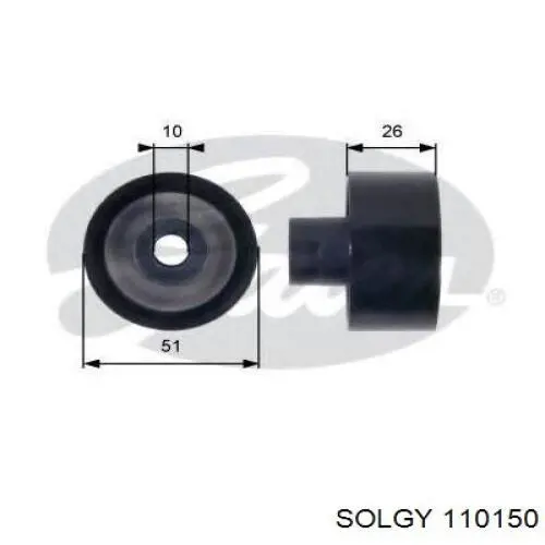 Ролик приводного ременя, паразитний 110150 Solgy