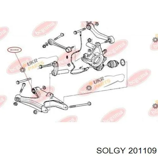 Сайлентблок заднього нижнього важеля Solgy 201109 ціна, від 8.95 USD