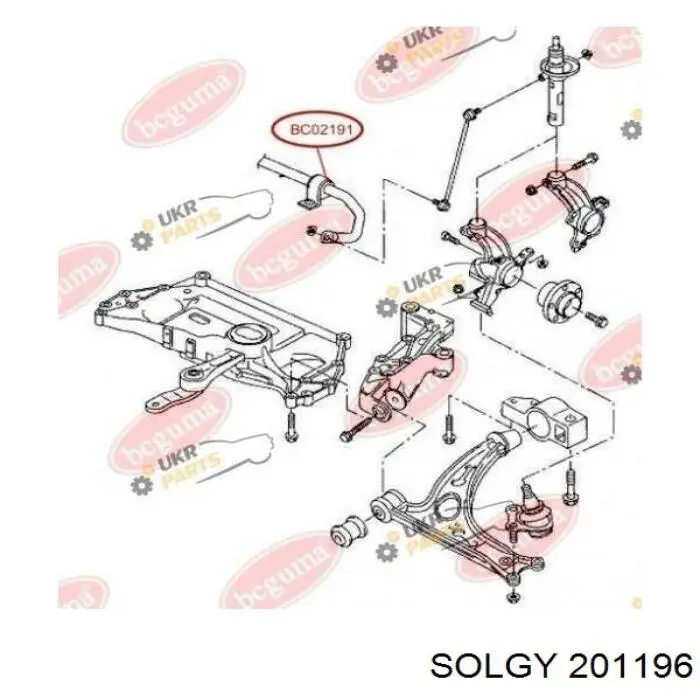 Втулка переднього стабілізатора Solgy 201196