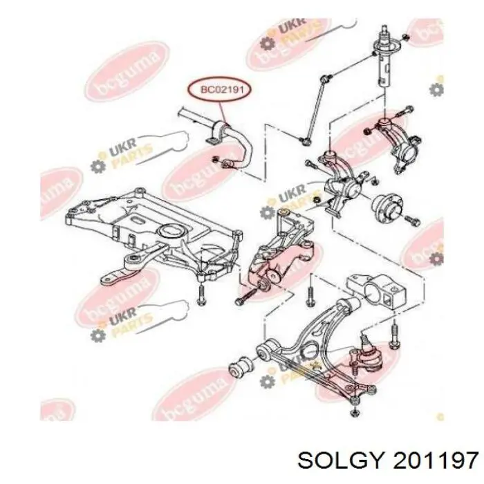 Стабілізатор передній стійкості Solgy 201197 ціна, від 5.98 USD