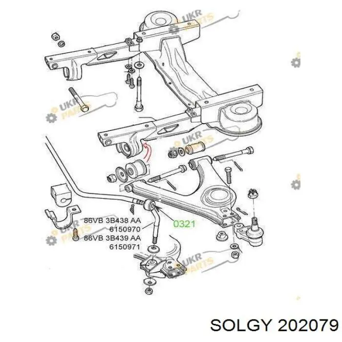 202079 Solgy стійка стабілізатора переднього, ліва