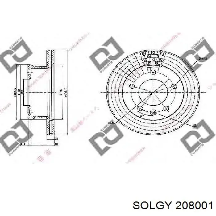 208001 Solgy Гальмо дискове переднє