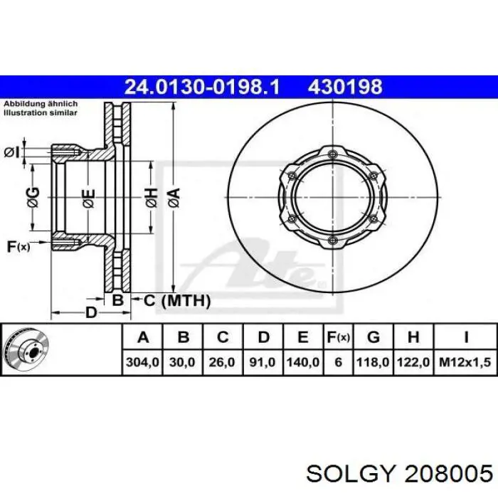 208005 Solgy Гальмо дискове переднє