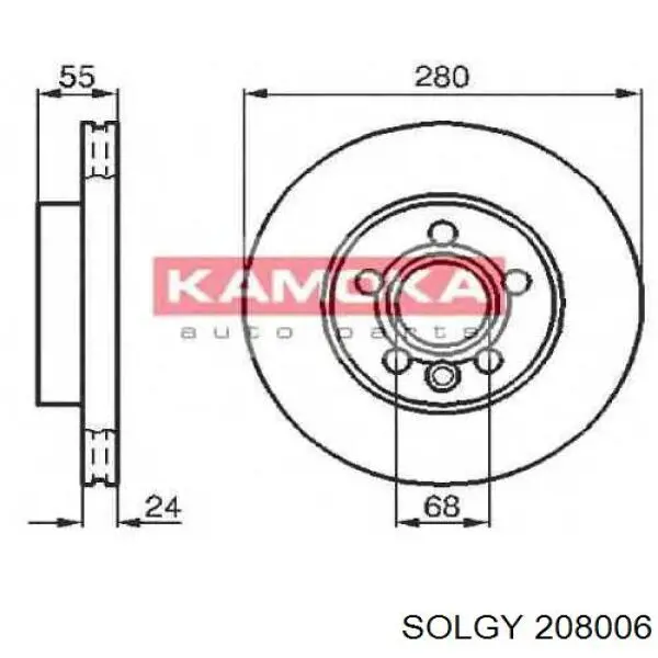 Гальмівні диски передні 208006 Solgy