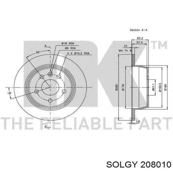 Гальмівні диски 208010 Solgy