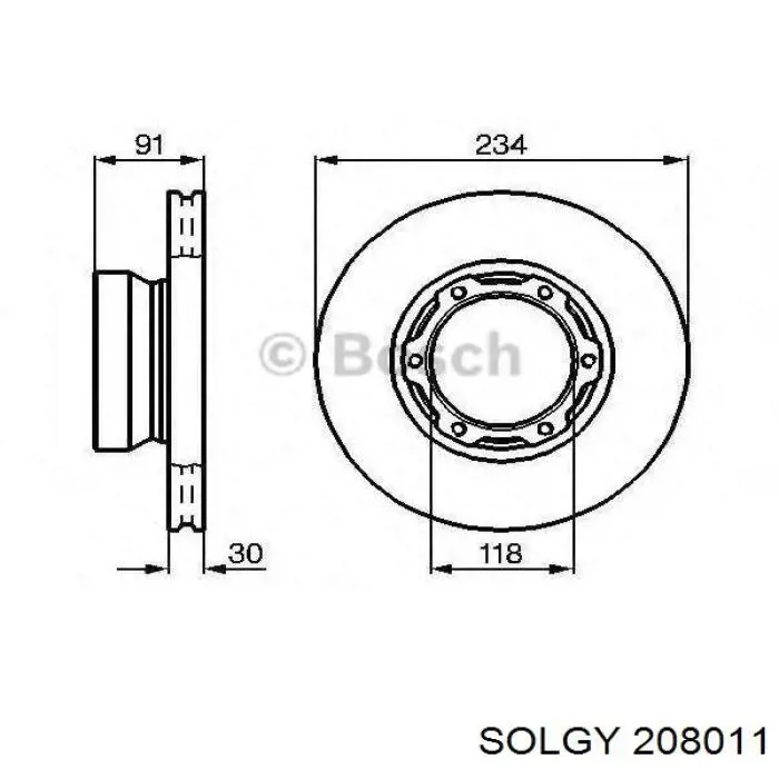 Диск переднього гальма Solgy 208011 ціна, від 49.97 USD