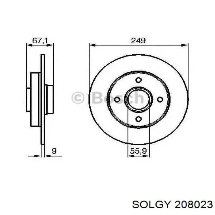 Гальмівні диски 208023 Solgy