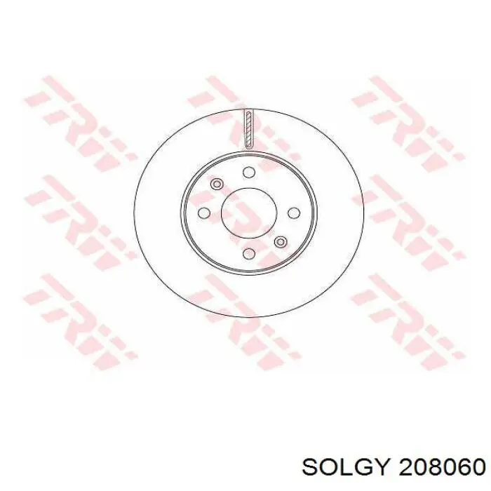 Диск гальмівний передній 208060 Solgy