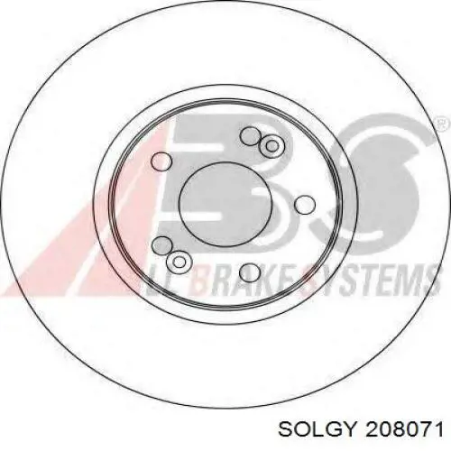 Диск гальмівний передній 208071 Solgy