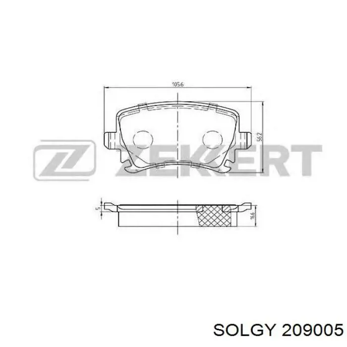 209005 Solgy Колодки гальмівні задні, дискові