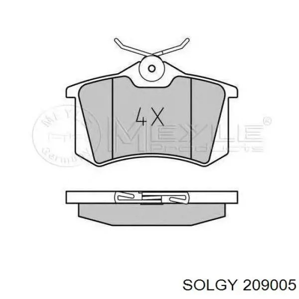 Купити 209005 Solgy Задні колодки