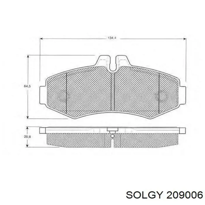 209006 Solgy Передні гальмівні колодки