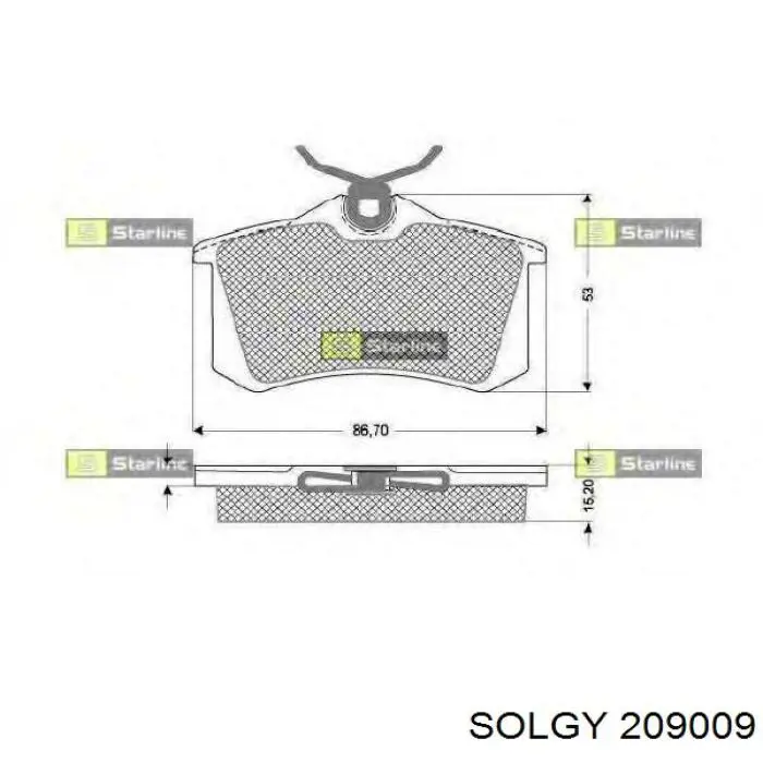 Купити 209009 Solgy Задні колодки