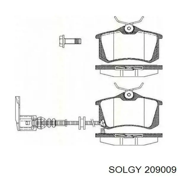 209009 Solgy Колодки гальмівні задні, дискові