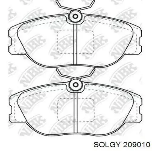 Колодки гальмівні передні, дискові 209010 Solgy