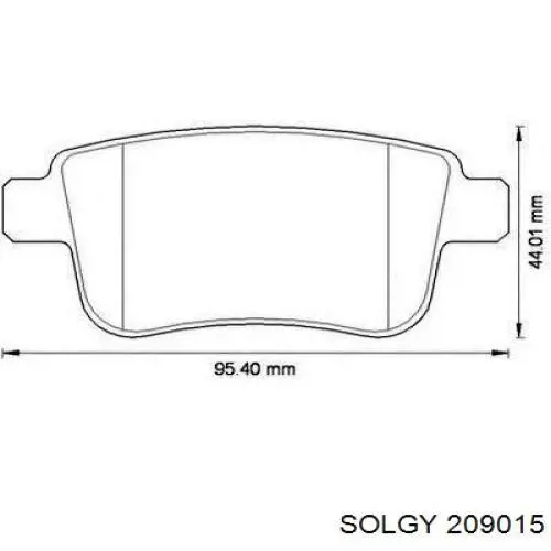 Колодки гальмові задні, дискові 209015 Solgy