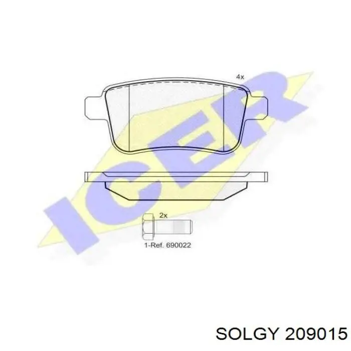 Купити 209015 Solgy Задні колодки