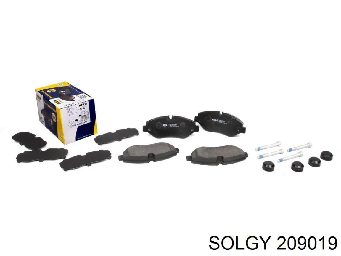Купити 209019 Solgy Колодки гальмівні передні, дискові