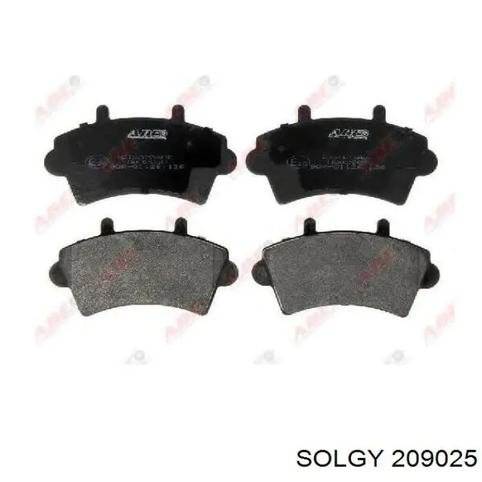 209025 Solgy колодки гальмівні передні, дискові