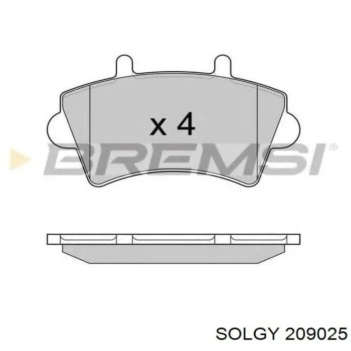 Гальмівні колодки Solgy 209025 ціна, від 17.01 USD