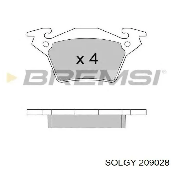 209028 Solgy Колодки гальмівні задні, дискові