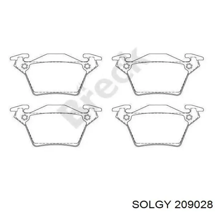 Задні гальмівні колодки Solgy 209028 ціна, від 10.49 USD