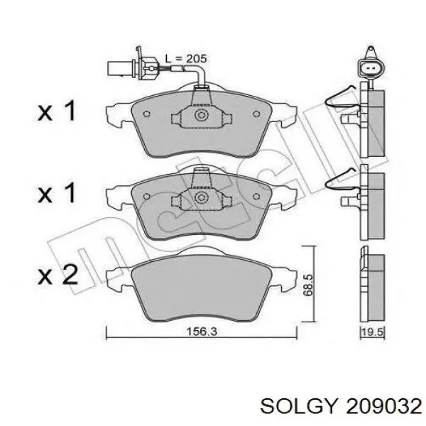 Гальмівні колодки Solgy 209032 ціна, від 16.40 USD