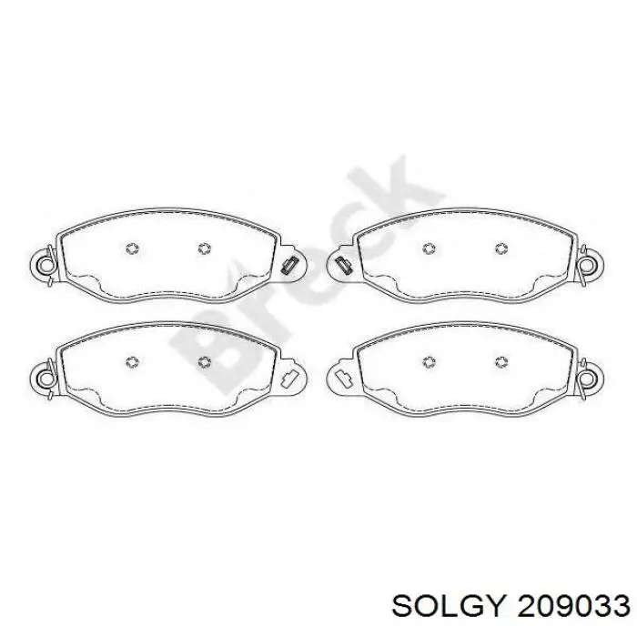 Купити 209033 Solgy Колодки гальмівні передні, дискові