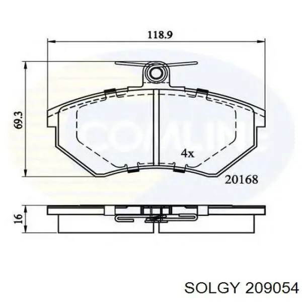 Гальмівні колодки Solgy 209054 ціна, від 14.21 USD