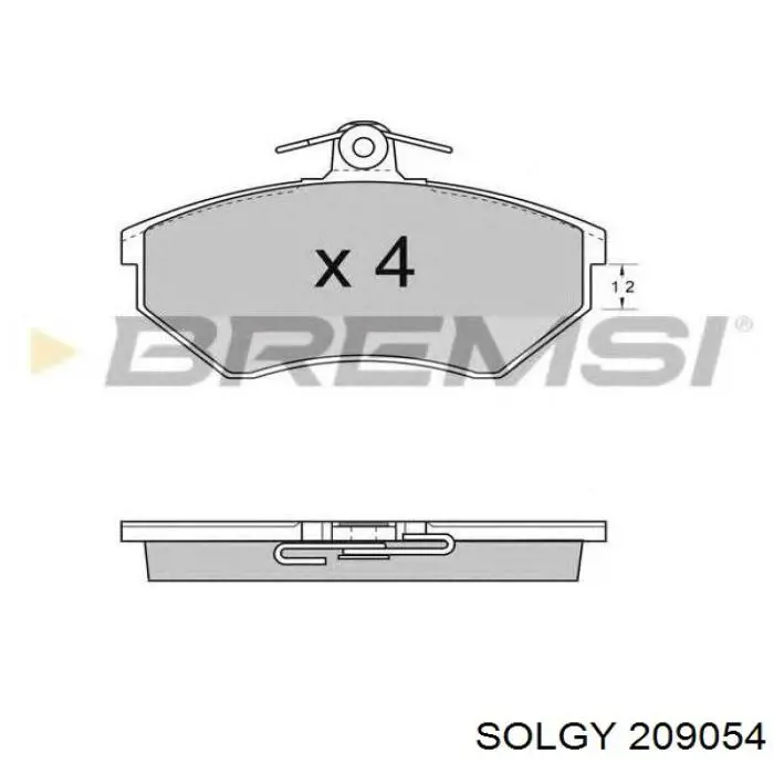 209054 Solgy Передні гальмівні колодки