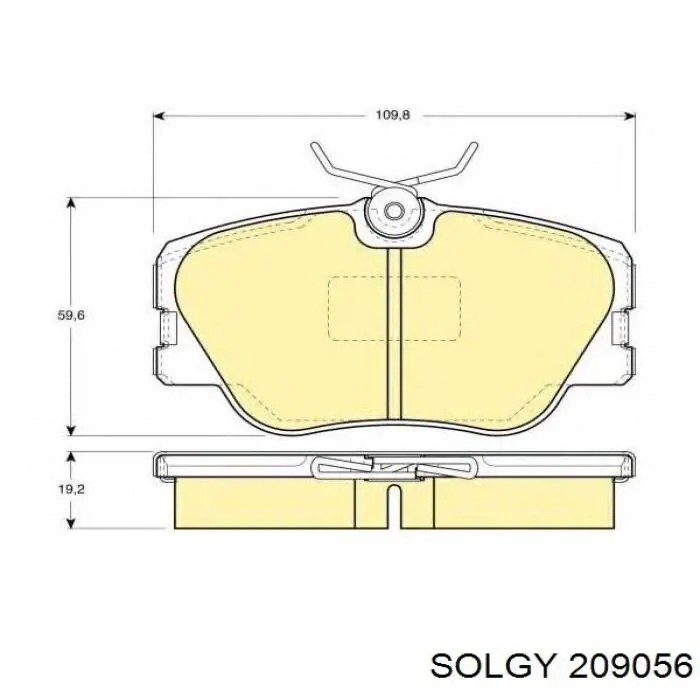 209056 Solgy Передні гальмівні колодки