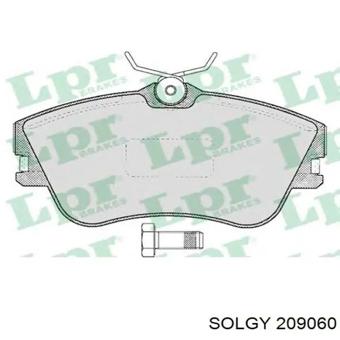 209060 Solgy колодки гальмівні передні, дискові