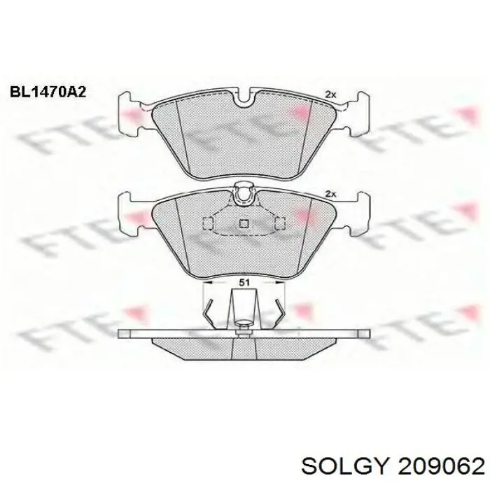 Гальмівні колодки Solgy 209062 ціна, від 19.55 USD